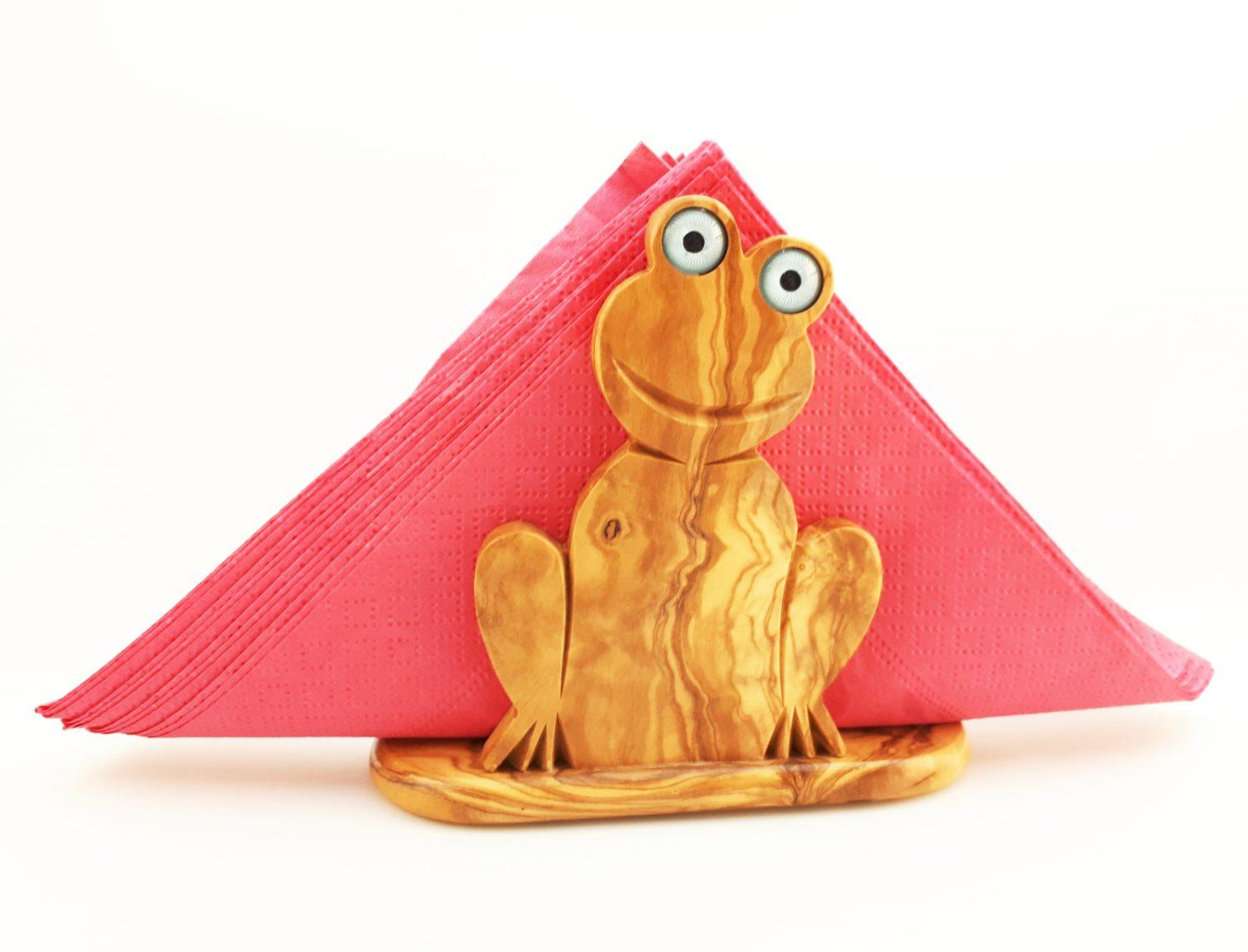 629 Frog Napkin Holder decor 1 Olivewood Frog Napkin Letter Holder.