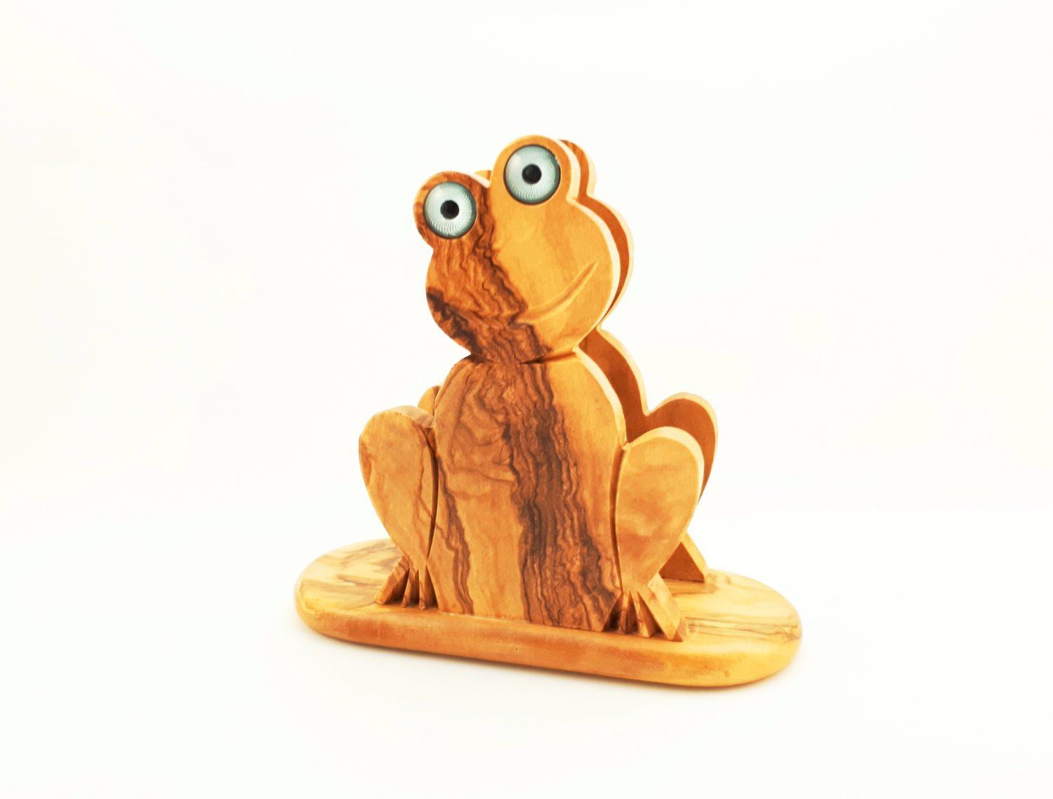 629 Frog Napkin Holder decor Olivewood Frog Napkin Letter Holder.